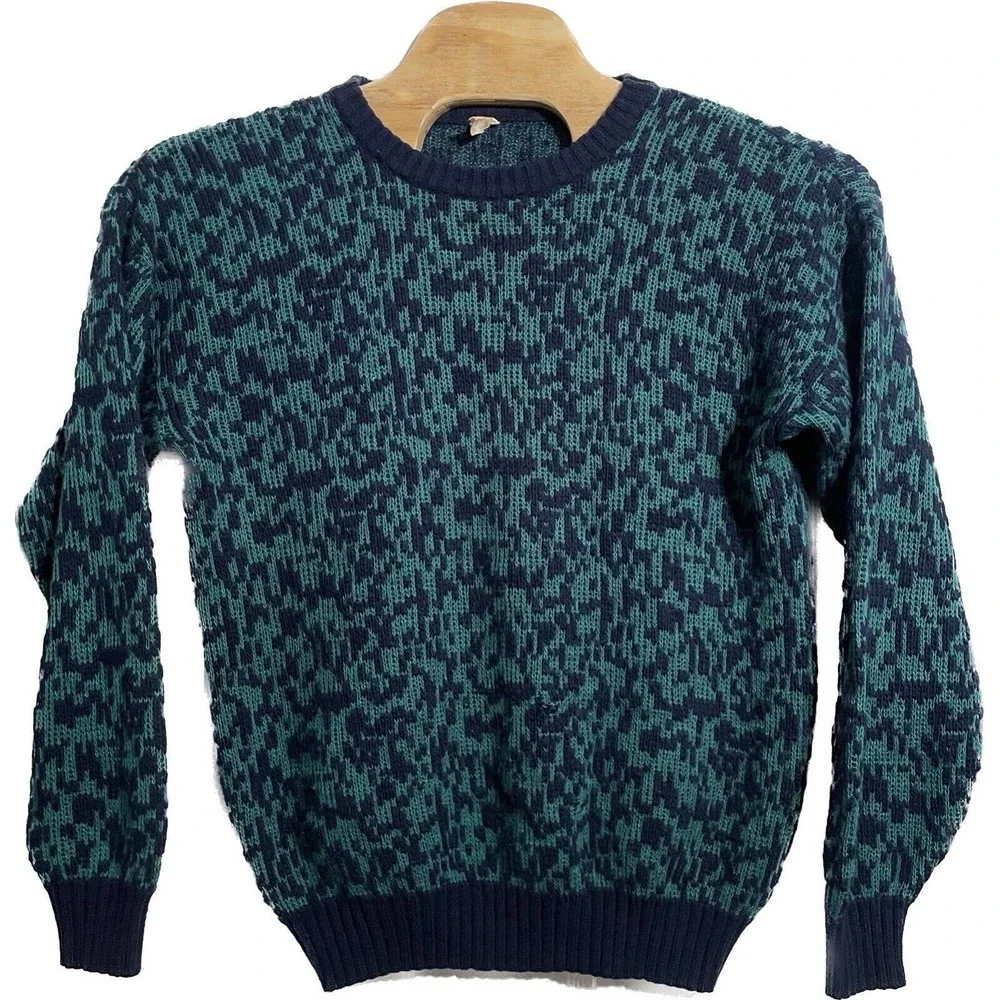 Vintage Grandpa Sweater‎ Adult L Sweater Cosby Style Preppy Casual Black